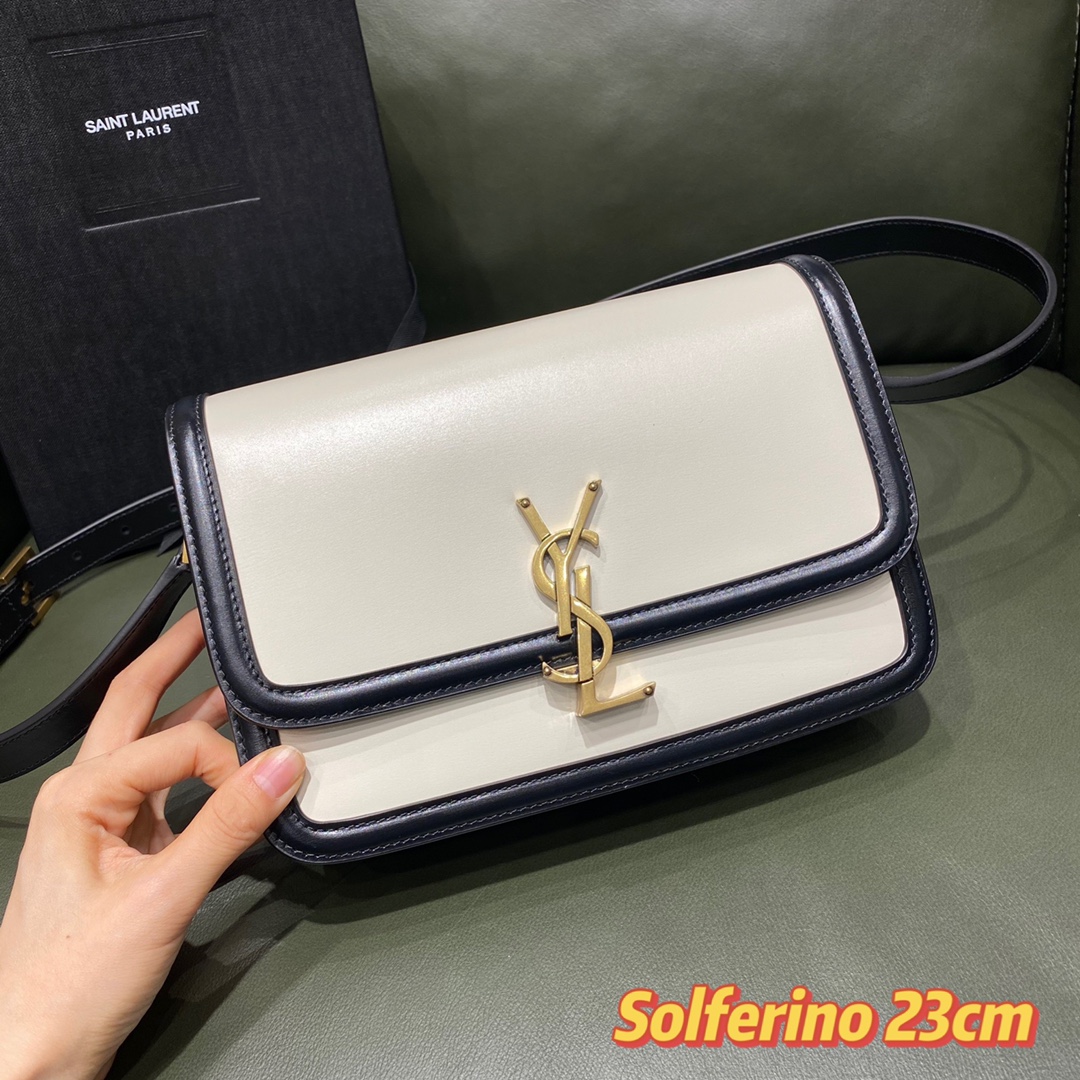 【￥1620】SOLFERINO BOX 专柜最新色【白配黑】内里三层风琴隔23x16x6cm